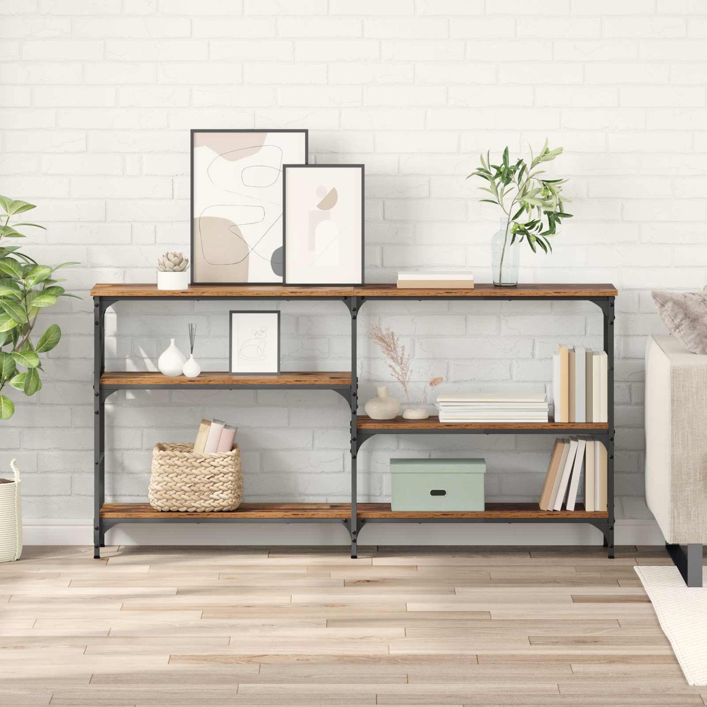 Console Table Old Wood 150 x 29 x 76.5 cm Engineered Wood