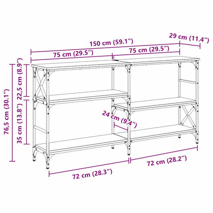 Console Table Old Wood 150 x 29 x 76.5 cm Engineered Wood