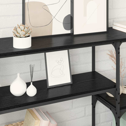 Console Table Black Oak 150 x 29 x 76.5 cm Engineered Wood
