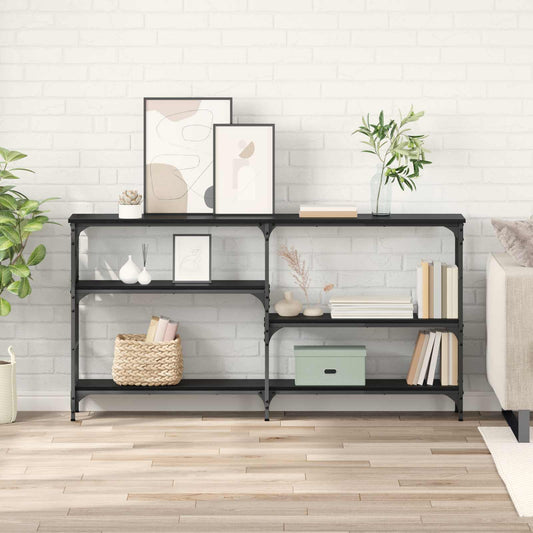 Console Table Black Oak 150 x 29 x 76.5 cm Engineered Wood