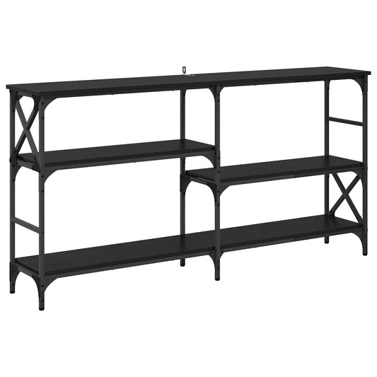 Console Table Black Oak 150 x 29 x 76.5 cm Engineered Wood