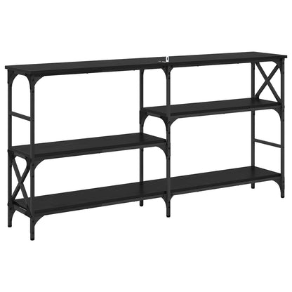 Console Table Black Oak 150 x 29 x 76.5 cm Engineered Wood