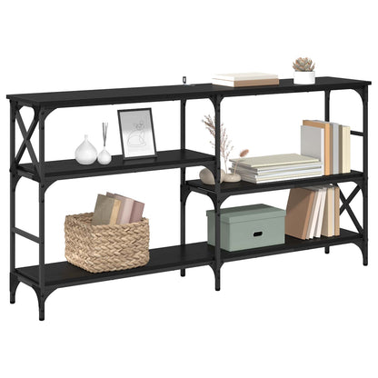 Console Table Black Oak 150 x 29 x 76.5 cm Engineered Wood