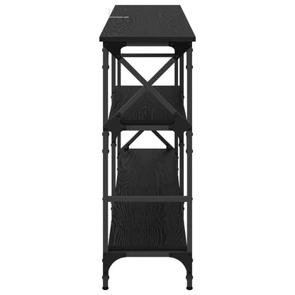 Console Table Black Oak 150 x 29 x 76.5 cm Engineered Wood
