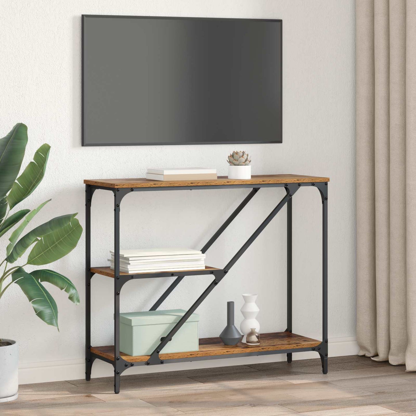 Console Table Old Wood 88.5 x 30 x 75 cm Engineered Wood