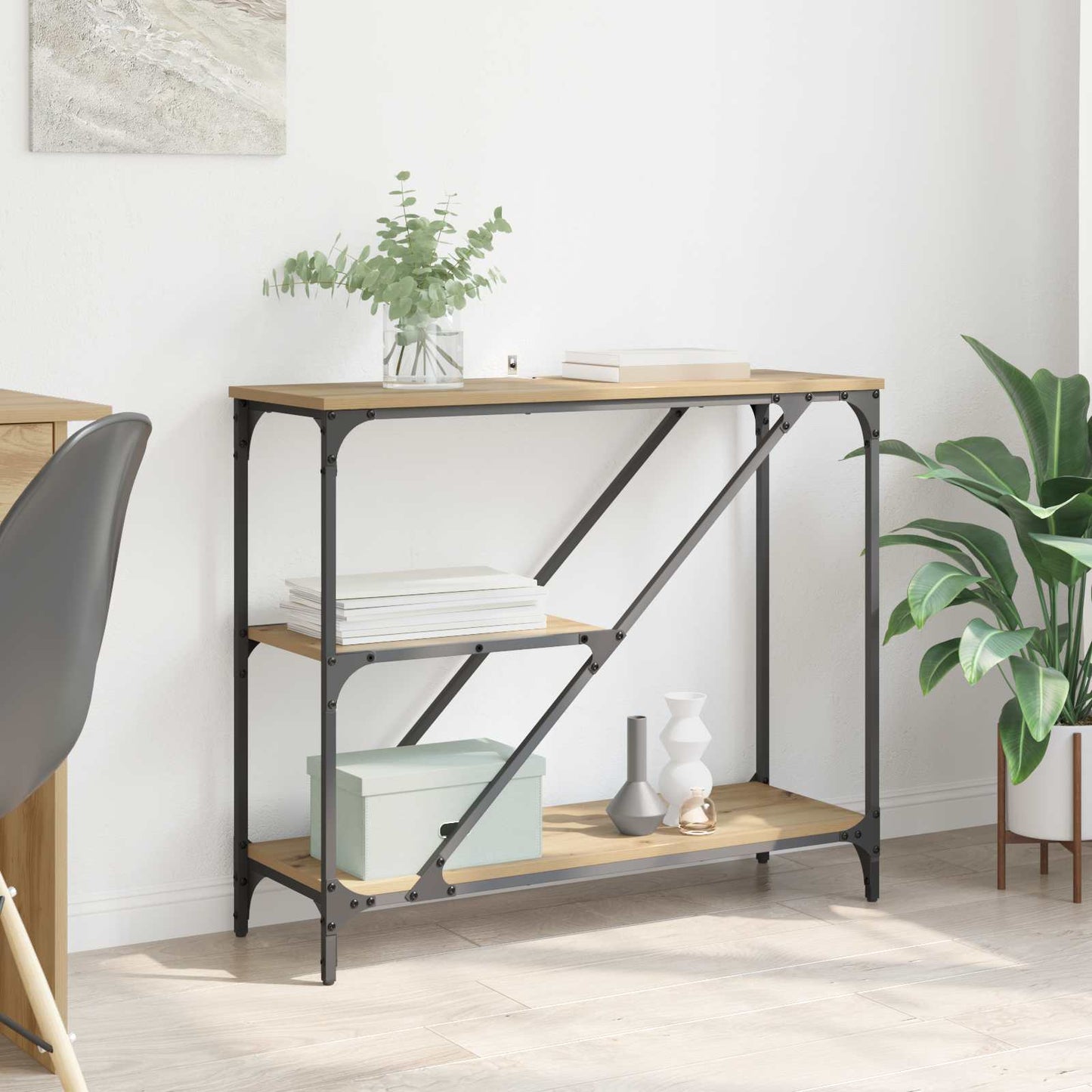 Console Table Artisan Oak 88.5 x 30 x 75 cm Engineered Wood