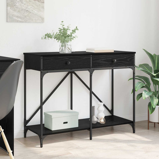 Console Table Black Oak 100 x 39 x 78.5 cm Engineered Wood