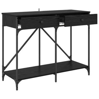 Console Table Black Oak 100 x 39 x 78.5 cm Engineered Wood