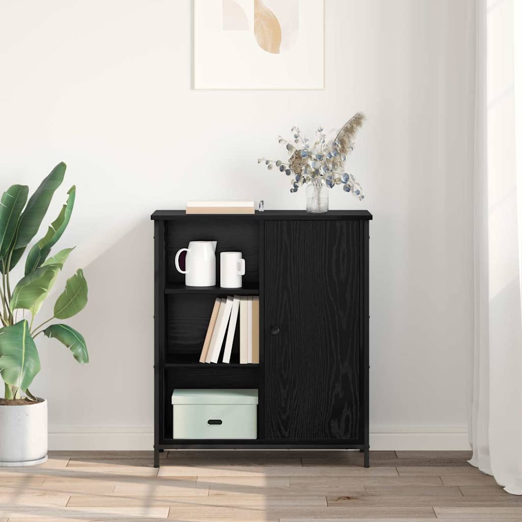 Sideboard Black Oak 70 x 30 x 80 cm Engineered Wood