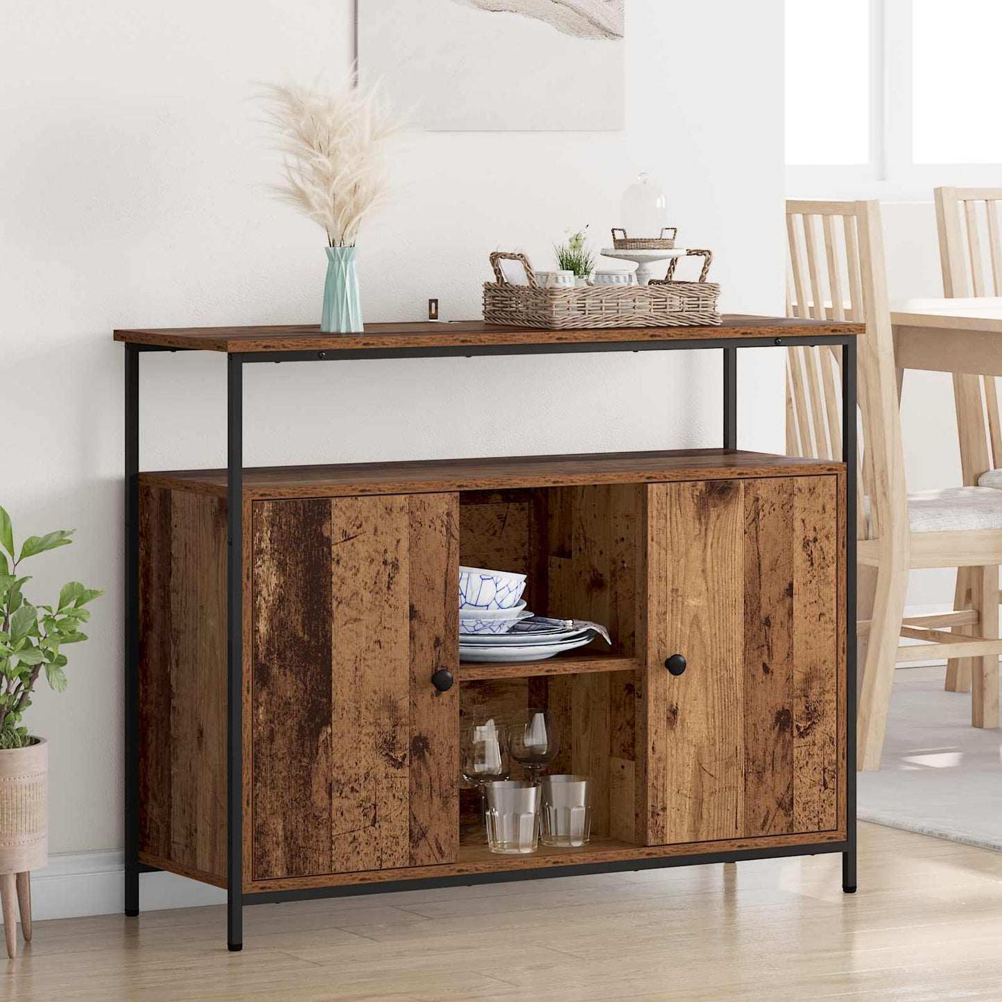 Sideboard Old Wood 100 x 35 x 80 cm Engineered Wood