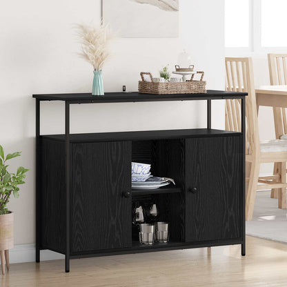 Sideboard Black Oak 100 x 35 x 80 cm Engineered Wood