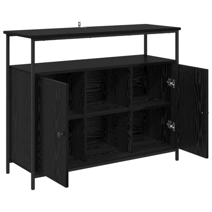 Sideboard Black Oak 100 x 35 x 80 cm Engineered Wood