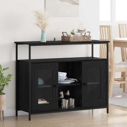Sideboard Black Oak 100 x 35 x 80 cm Engineered Wood