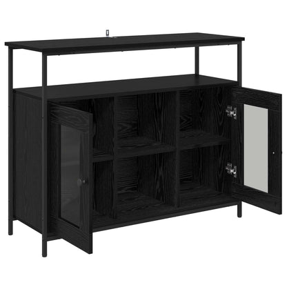 Sideboard Black Oak 100 x 35 x 80 cm Engineered Wood