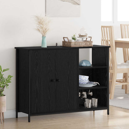 Sideboard Black Oak 100 x 33 x 75 cm Engineered Wood