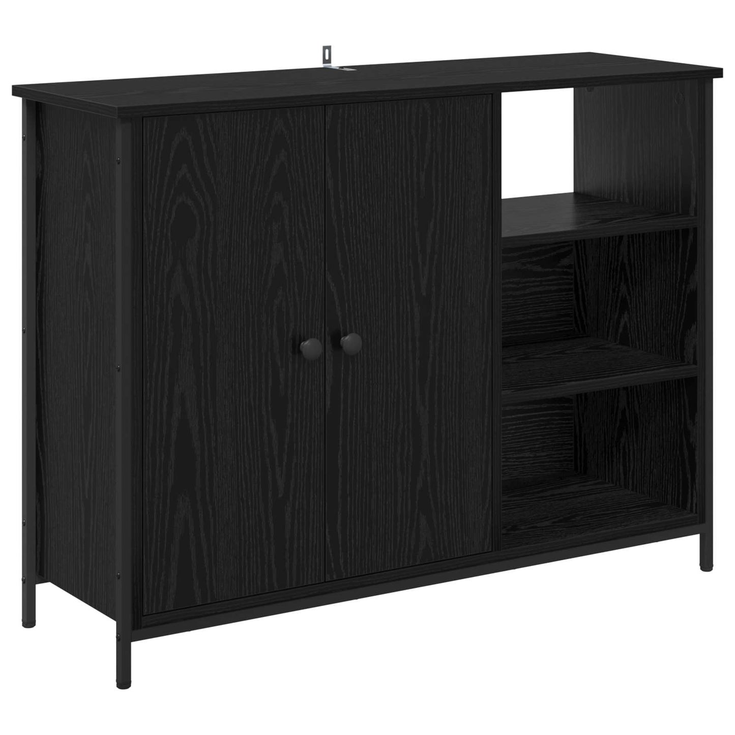 Sideboard Black Oak 100 x 33 x 75 cm Engineered Wood