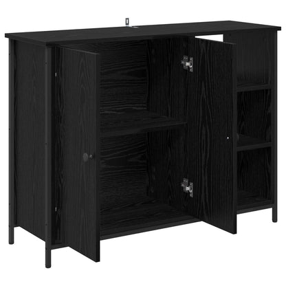 Sideboard Black Oak 100 x 33 x 75 cm Engineered Wood