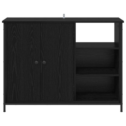 Sideboard Black Oak 100 x 33 x 75 cm Engineered Wood