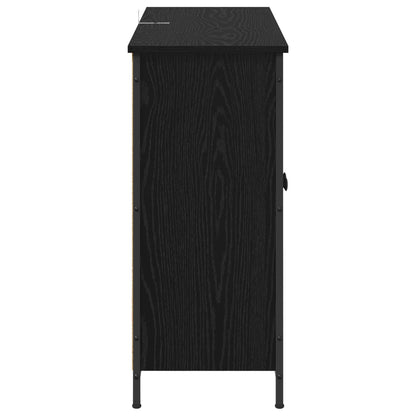 Sideboard Black Oak 100 x 33 x 75 cm Engineered Wood
