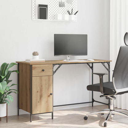 Computer Desk Artisan Oak 131 x 48 x 75 cm Engineered Wood