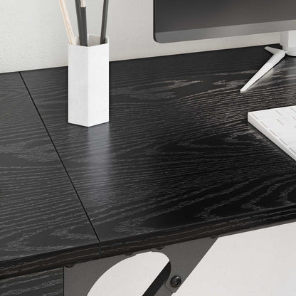 Computer Desk Black Oak 131 x 48 x 75 cm Engineered Wood