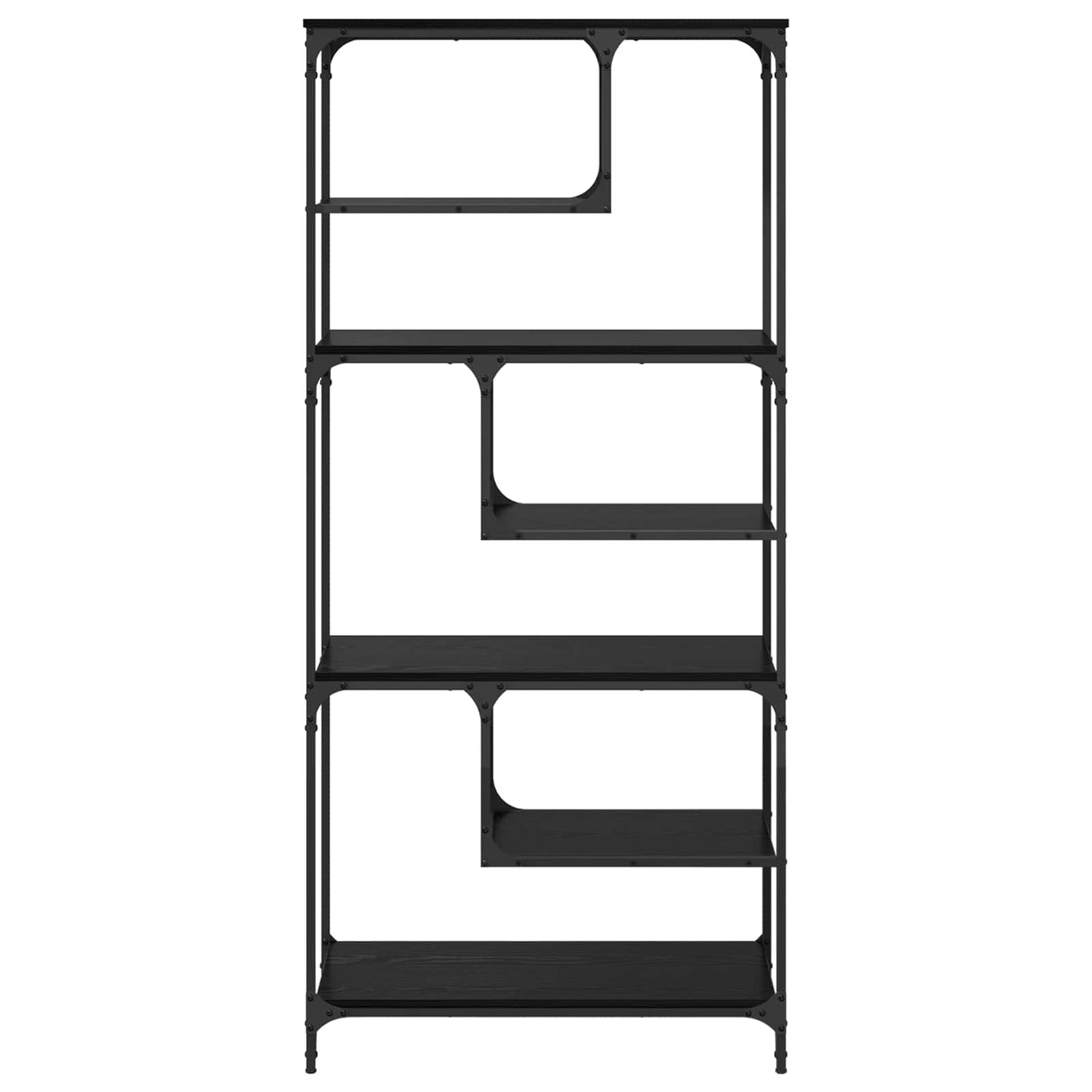 Bookcase 6-Tier Engineered Wood Black oak