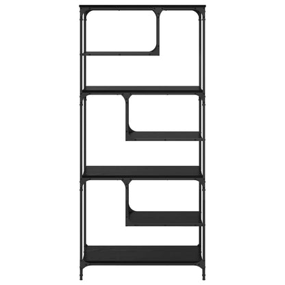 Bookcase 6-Tier Engineered Wood Black oak