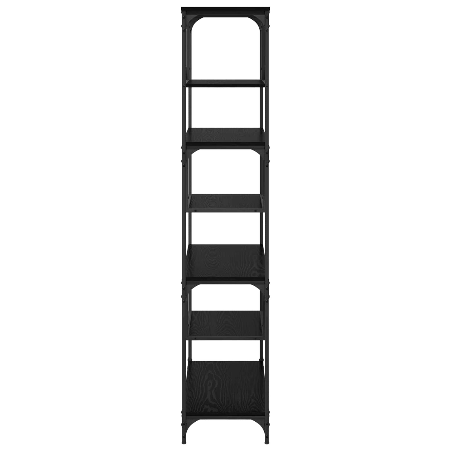 Bookcase 6-Tier Engineered Wood Black oak