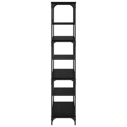 Bookcase 6-Tier Engineered Wood Black oak