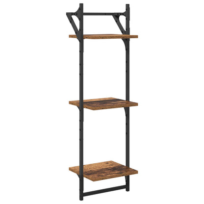 Wall Shelf Set 6 pcs Old Wood 100 x 25 x 30 cm Engineered Wood