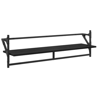 Wall Shelf Set 6 pcs Black Oak 100 x 25 x 30 cm Engineered Wood