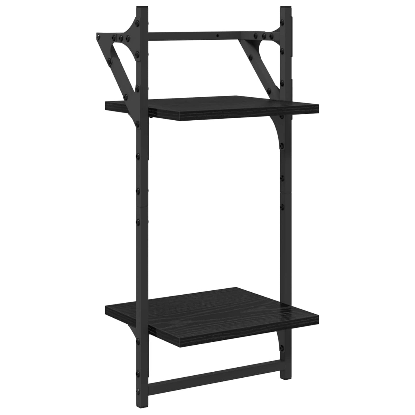 Wall Shelf Set 6 pcs Black Oak 100 x 25 x 30 cm Engineered Wood