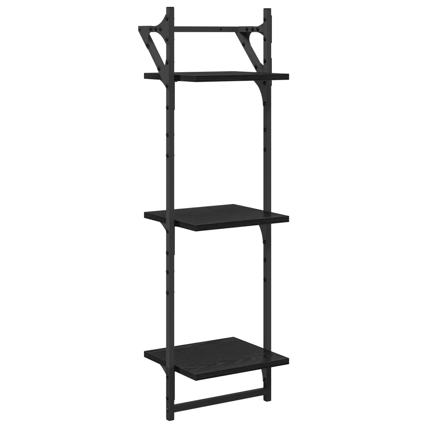 Wall Shelf Set 6 pcs Black Oak 100 x 25 x 30 cm Engineered Wood