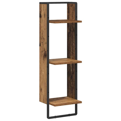 Wall Shelf with Shelf Old Wood 30 x 25 x 100 cm Engineered Wood