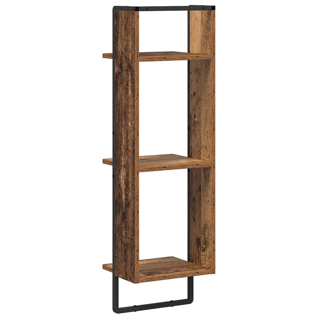 Wall Shelf with Shelf Old Wood 30 x 25 x 100 cm Engineered Wood
