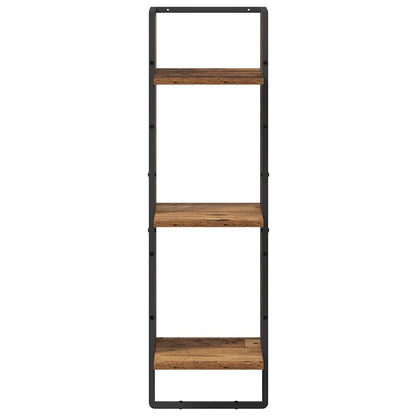 Wall Shelf with Shelf Old Wood 30 x 25 x 100 cm Engineered Wood