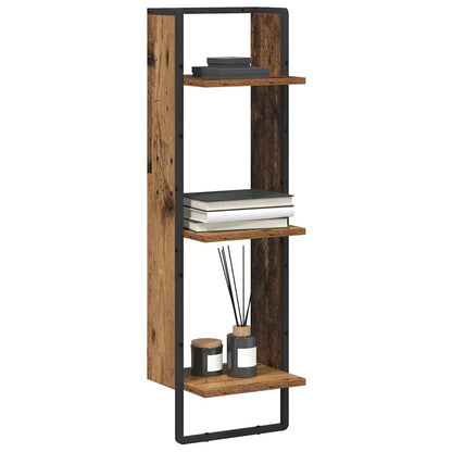 Wall Shelf with Shelf Old Wood 30 x 25 x 100 cm Engineered Wood