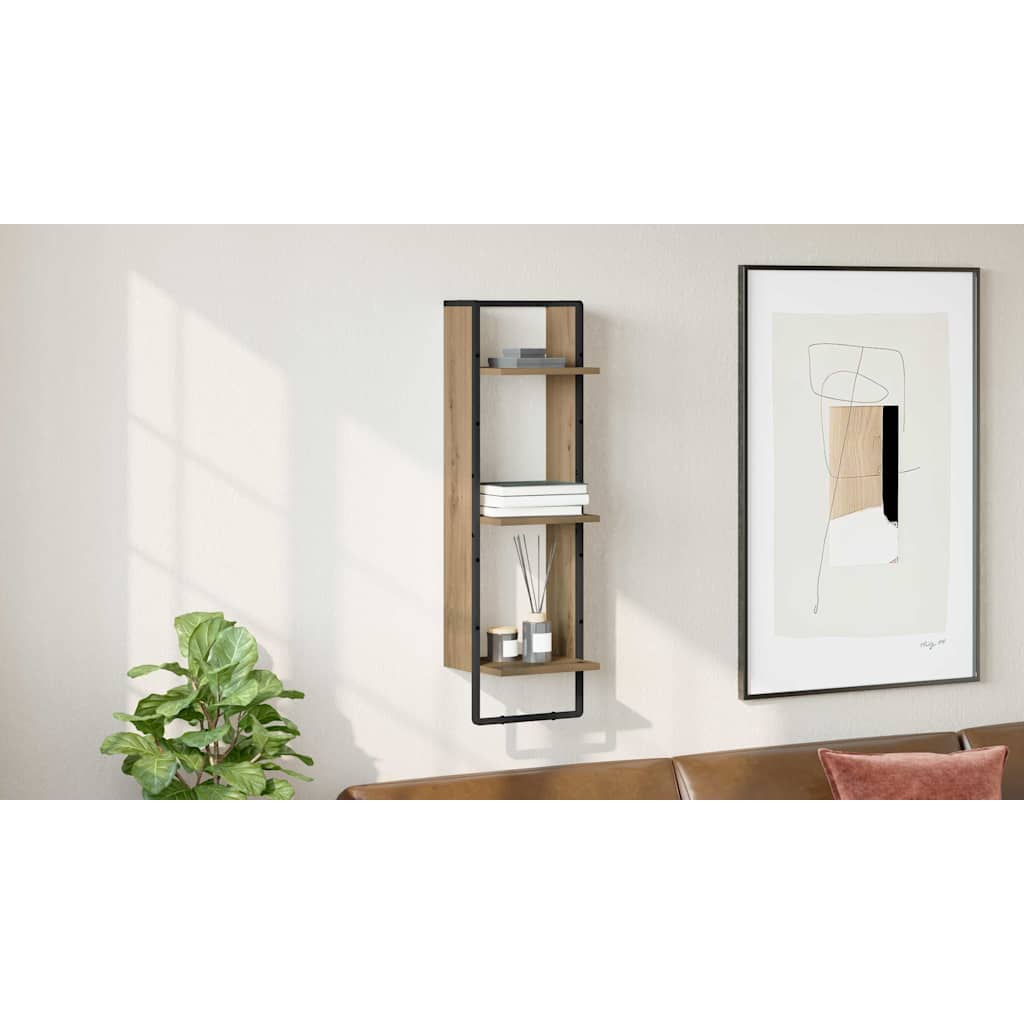 Wall Shelf Artisan Oak 30 x 25 x 100 cm Engineered Wood