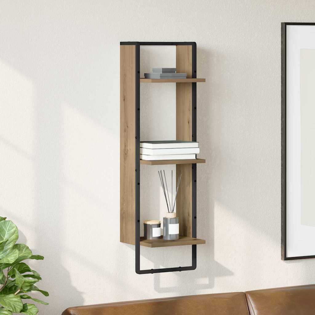 Wall Shelf Artisan Oak 30 x 25 x 100 cm Engineered Wood
