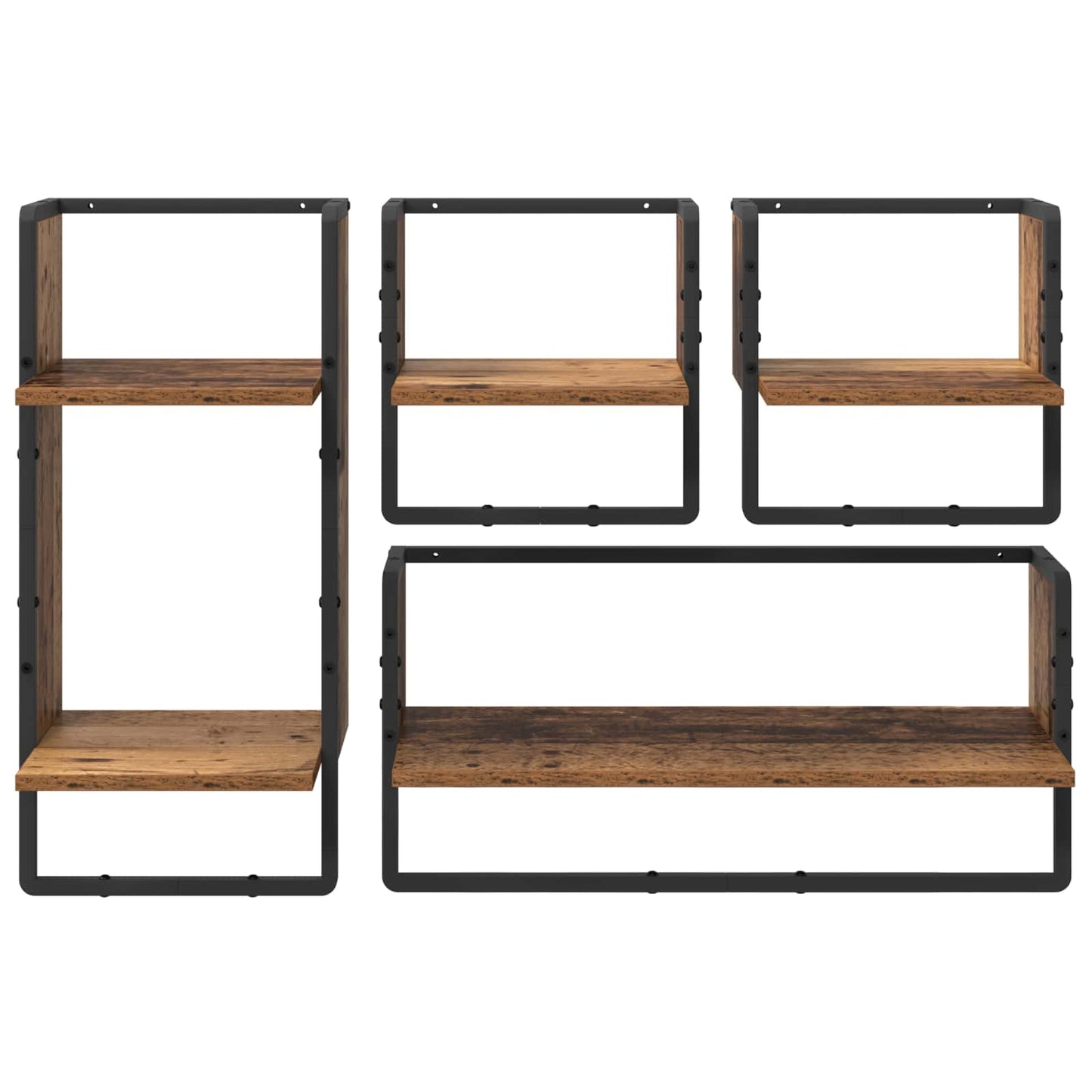 Wall Shelf Set 4 pcs Old Wood 65 x 25 x 30 cm Engineered Wood