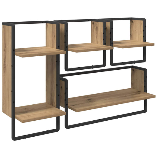 Wall Shelf Set 4 pcs Artisan Oak 65 x 25 x 30 cm