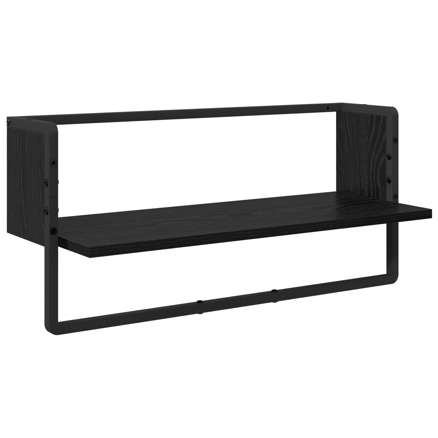 Wall Shelf Set 4 pcs Black Oak 65 x 25 x 30 cm Engineered Wood