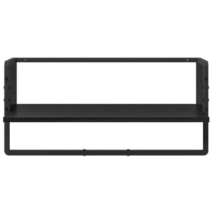 Wall Shelf Set 4 pcs Black Oak 65 x 25 x 30 cm Engineered Wood