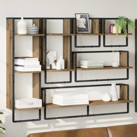 Wall Shelf Set 6 pcs Artisan Oak 100 x 25 x 30 cm