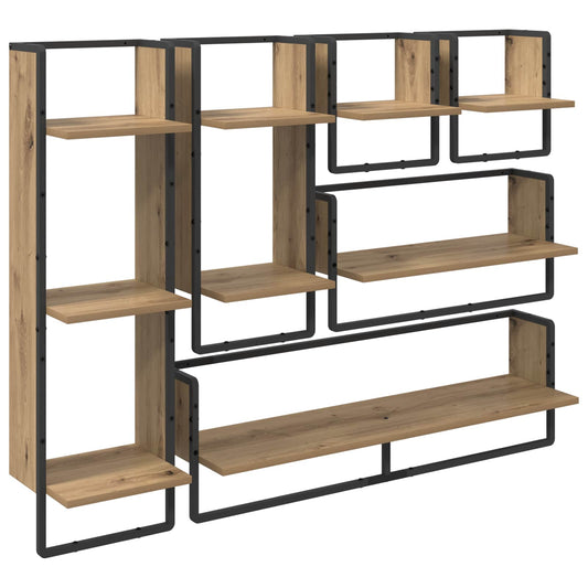 Wall Shelf Set 6 pcs Artisan Oak 100 x 25 x 30 cm
