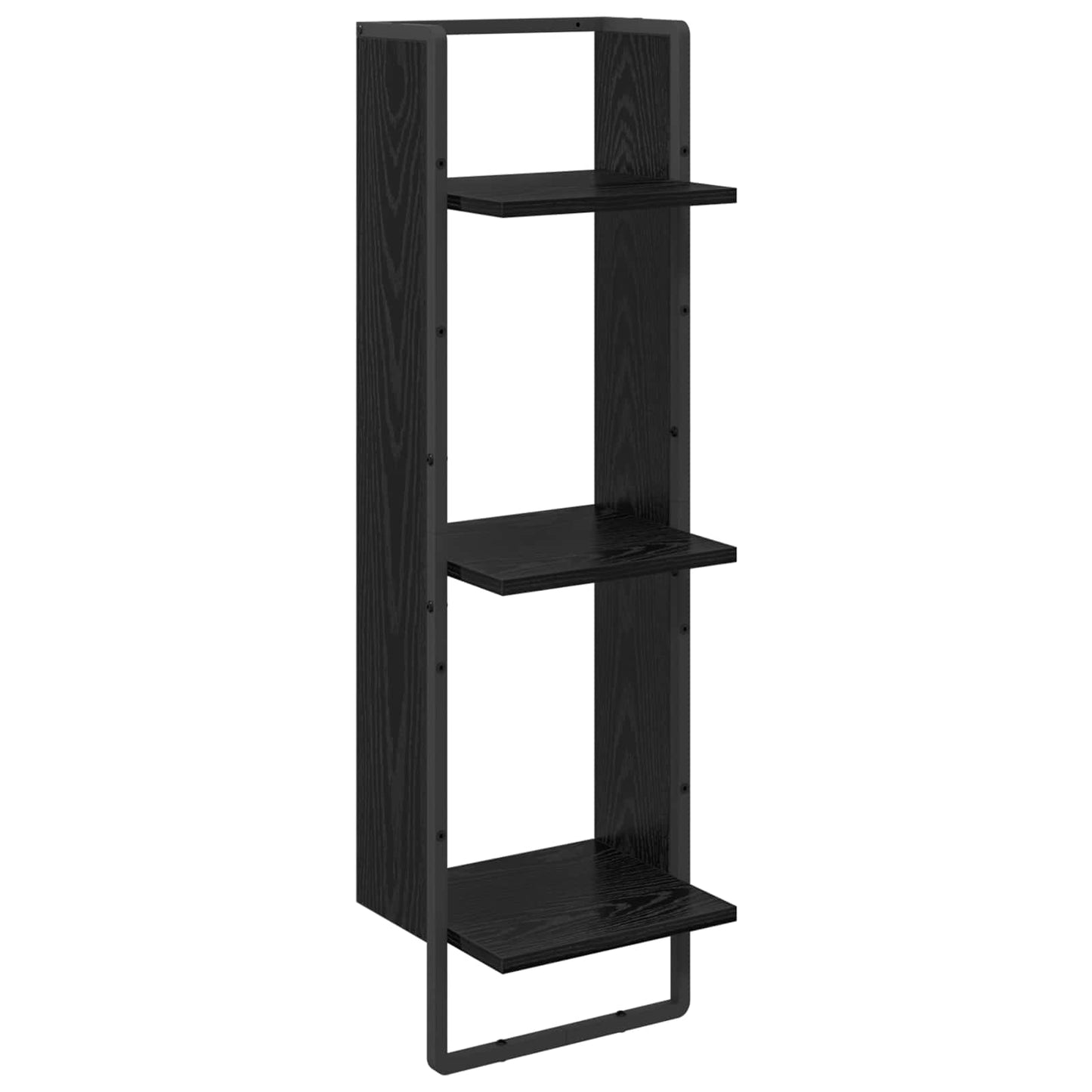 Wall Shelf Set 6 pcs Black Oak 100 x 25 x 30 cm Engineered Wood