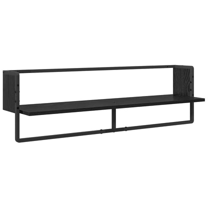 Wall Shelf Set 6 pcs Black Oak 100 x 25 x 30 cm Engineered Wood