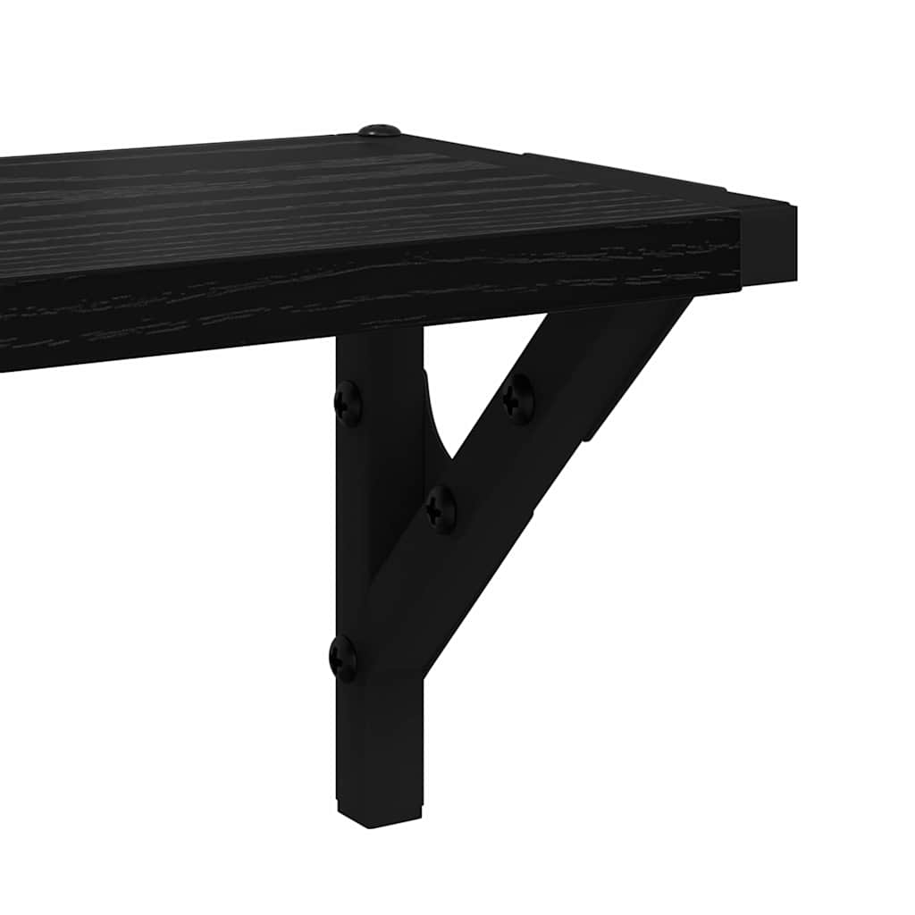 Wall Shelves 2 pcs Black Oak 60 x 15 x 15.5 cm Engineered Wood