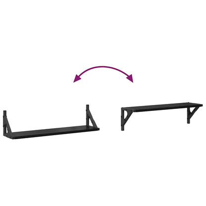 Wall Shelves 2 pcs Black Oak 60 x 15 x 15.5 cm Engineered Wood