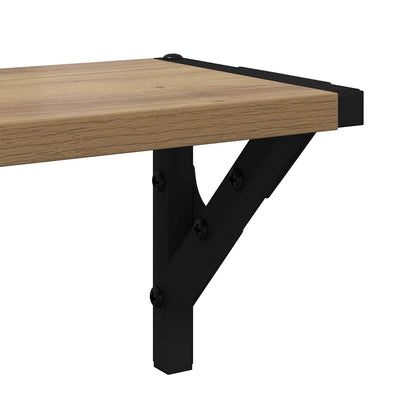 Wall Shelves with Shelf 2 pcs Artisan Oak 80 x 15 x 15.5 cm